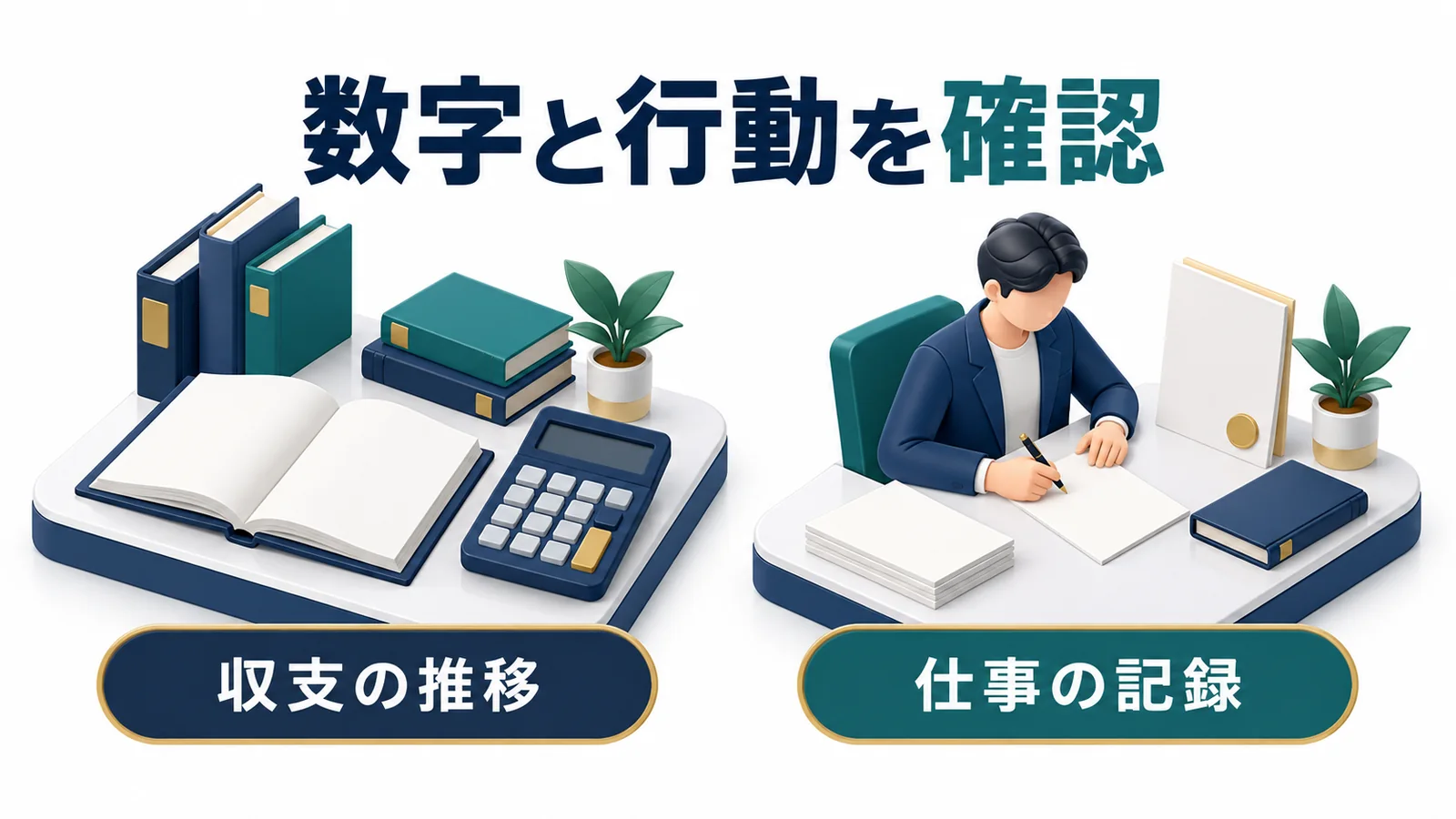 収支の推移と仕事の記録から事例を考える