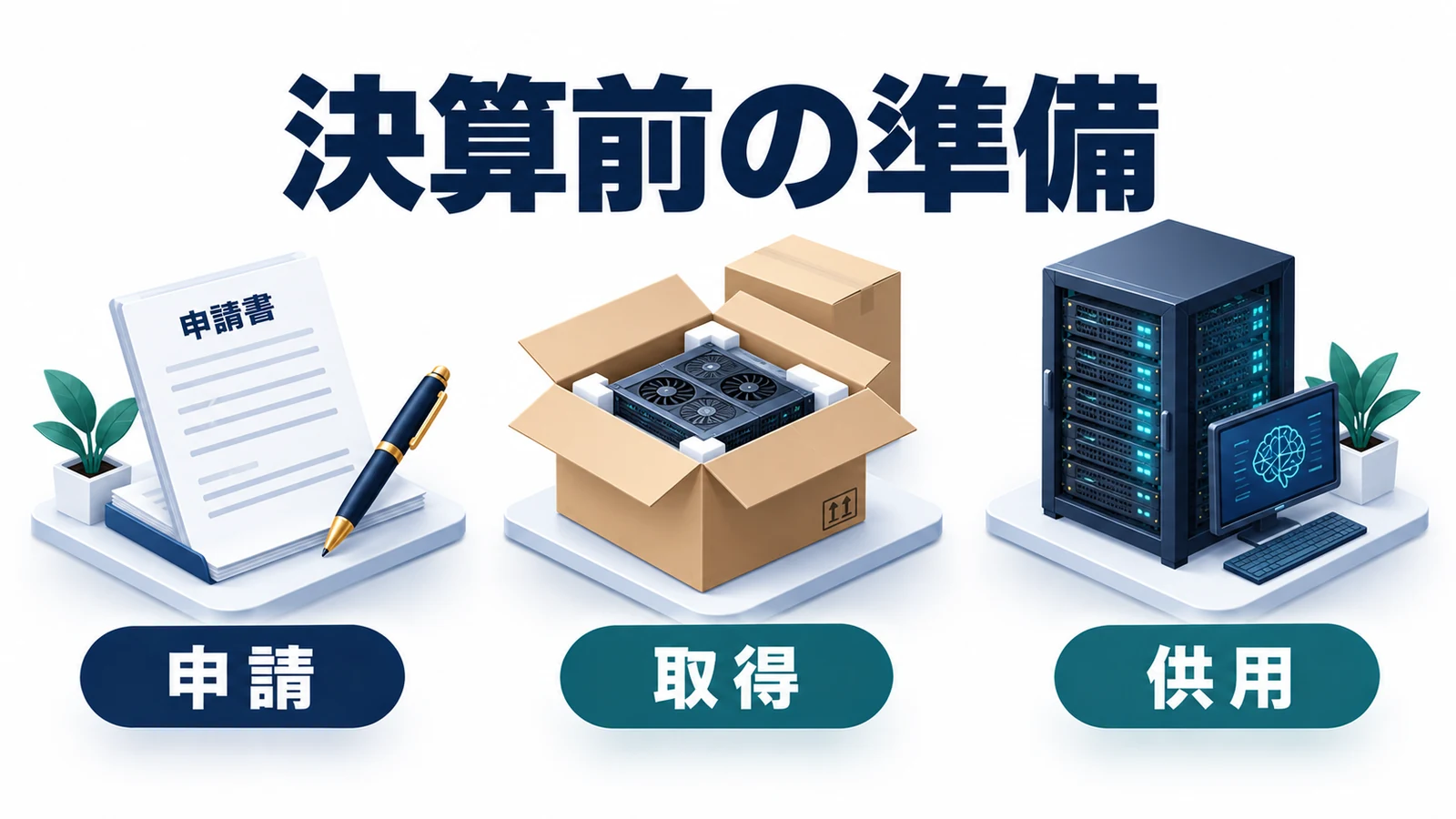 決算前に申請と取得と供用を確認