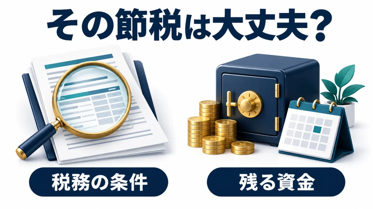 法人税の節税策を税務の条件と残る資金から確認